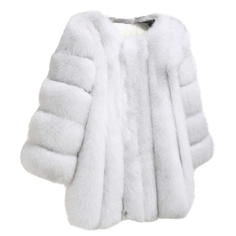 Women's Classic Faux Fox Fur Mid-length Coats