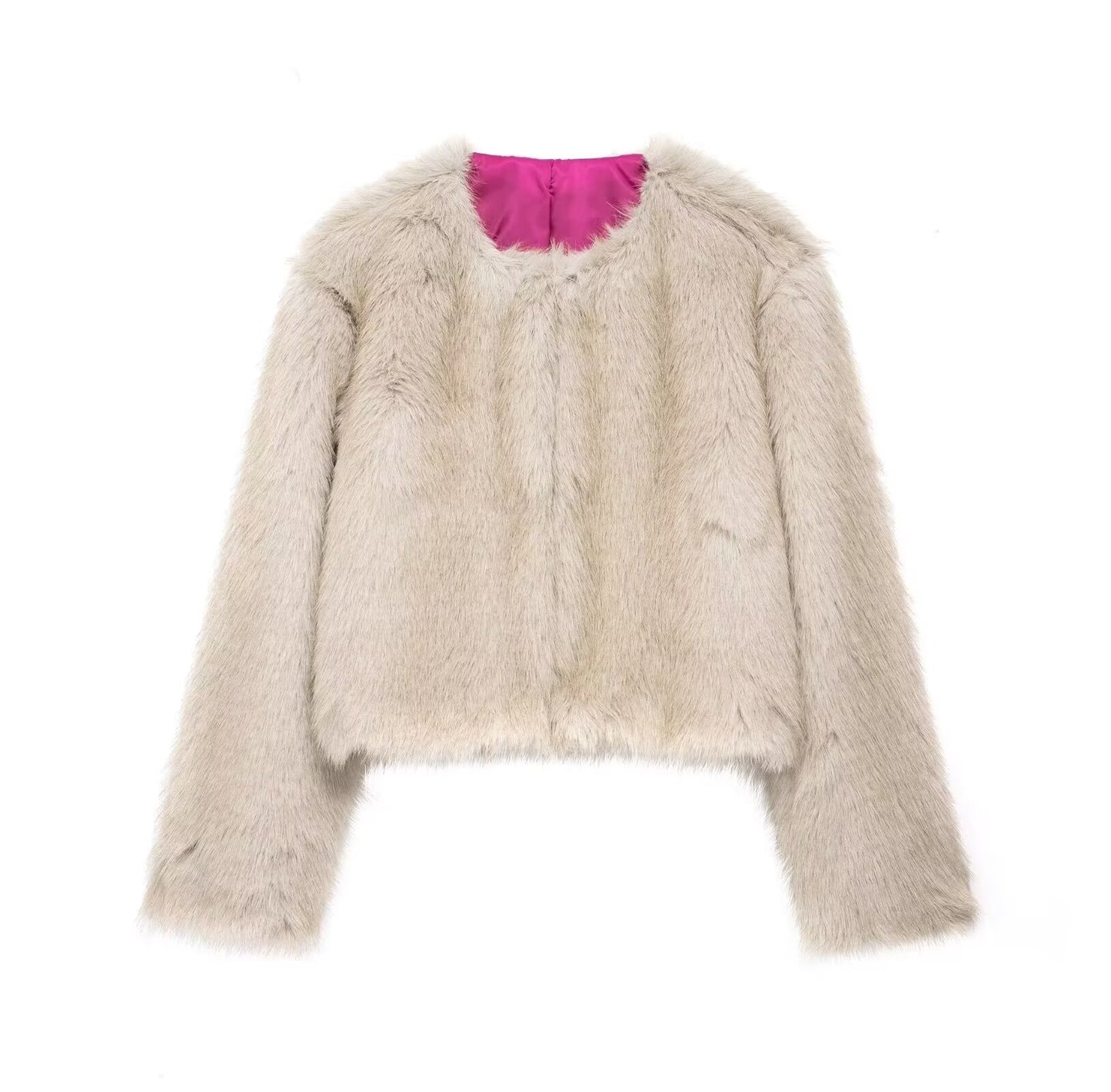 Women's Thick Lamb Wool Black Winter Furry Coats