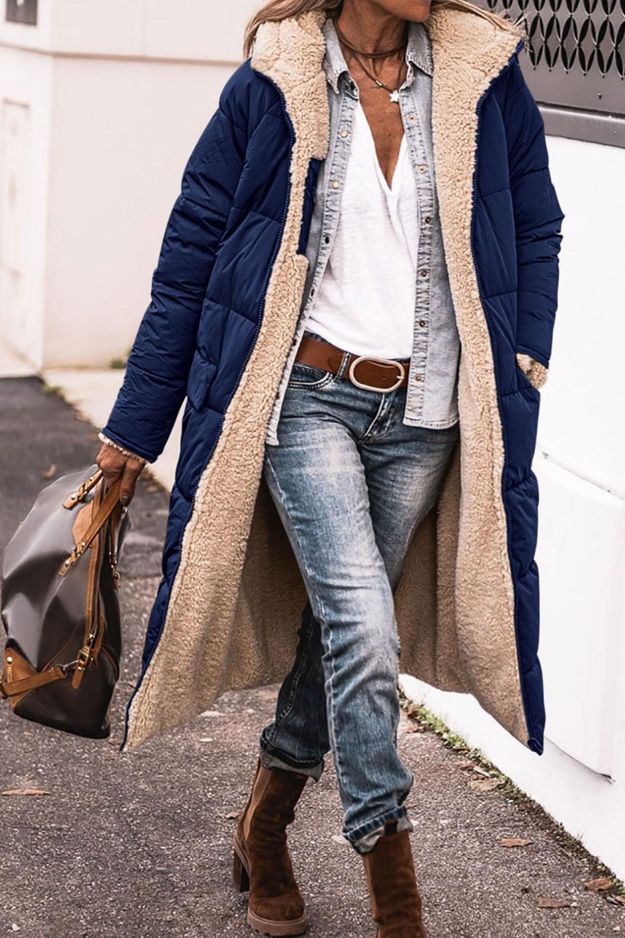 Cotton Long Sleeve Double-sided Wear Slim Coats