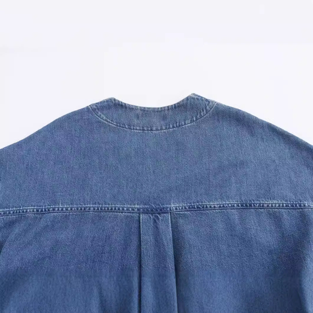 Women's Autumn Street Fashion Denim Long-sleeved Shirt Clothing