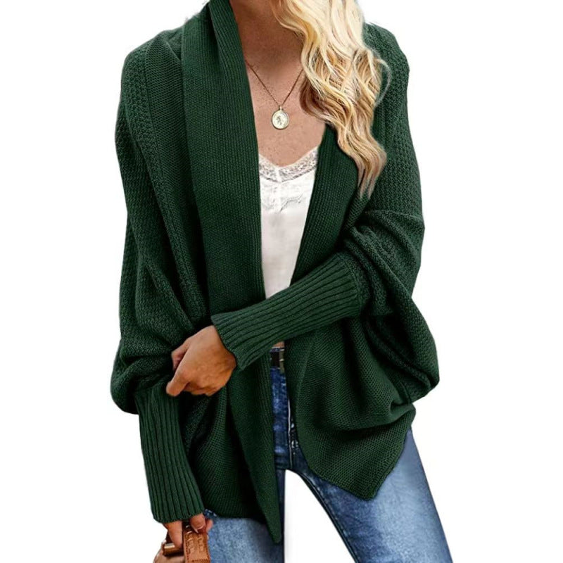 Glamorous Knitted Shawl Batwing Sleeve Oversized Sweater