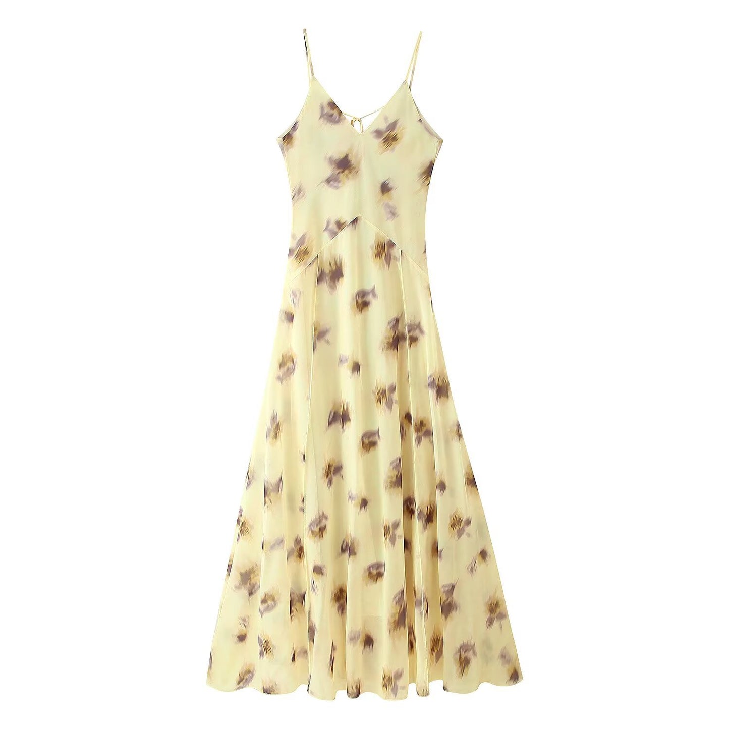 Women's Early Spring Printed Large Swing Strap Dresses