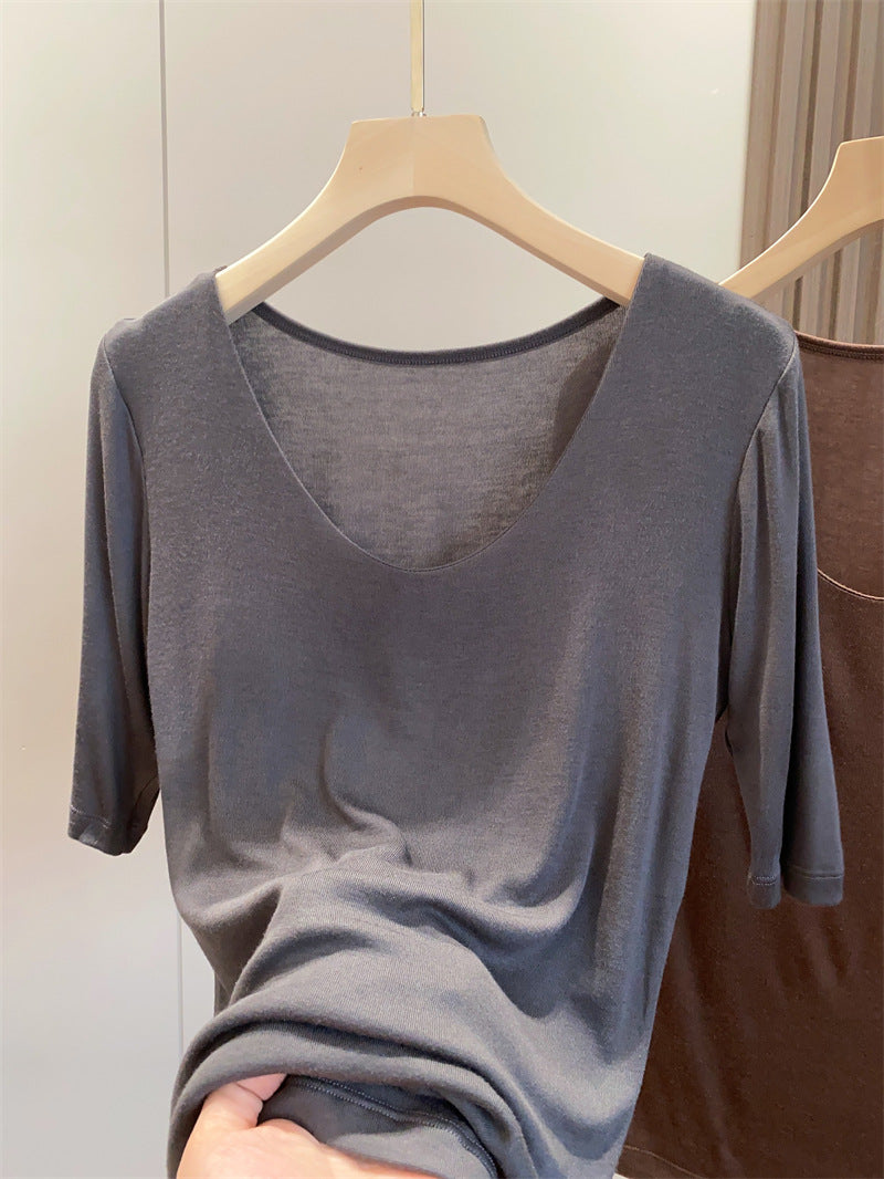 Women's Heavy Mulberry Silk Real Scoop Soft Tops