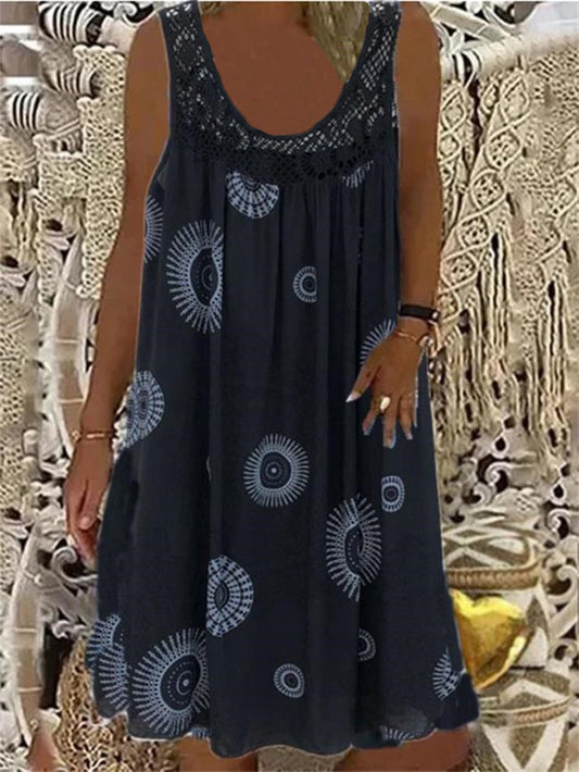 Women's Digital Printing Strapless Sexy Sling Loose Dresses