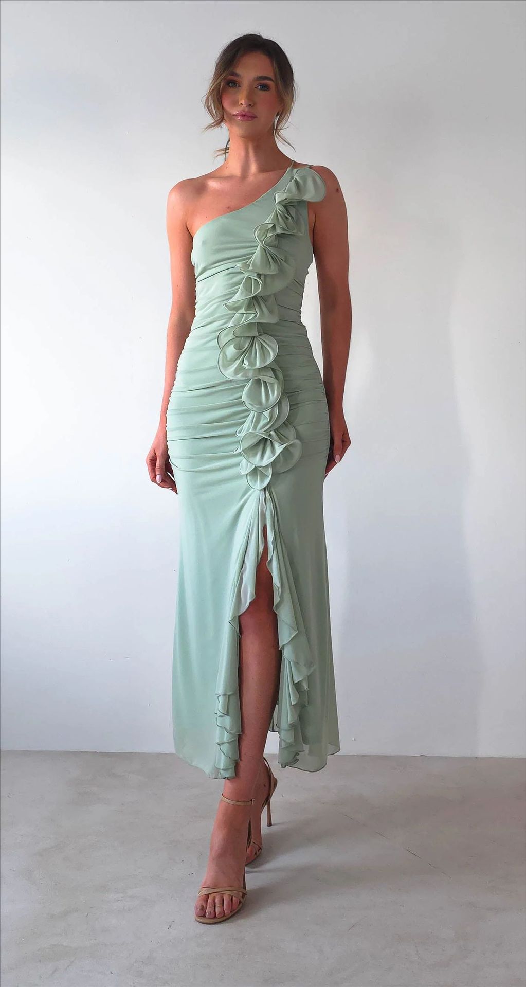 Fashion Sexy Pleated High Slit Slim Dresses