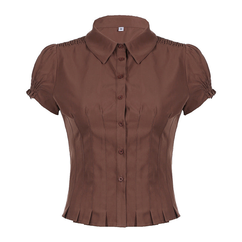 Women's Hot Style Basic Shirt Elegant Waist Blouses