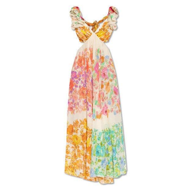 Temperament Flying Sleeves Slimming Mid-length A- Line Printed Dresses