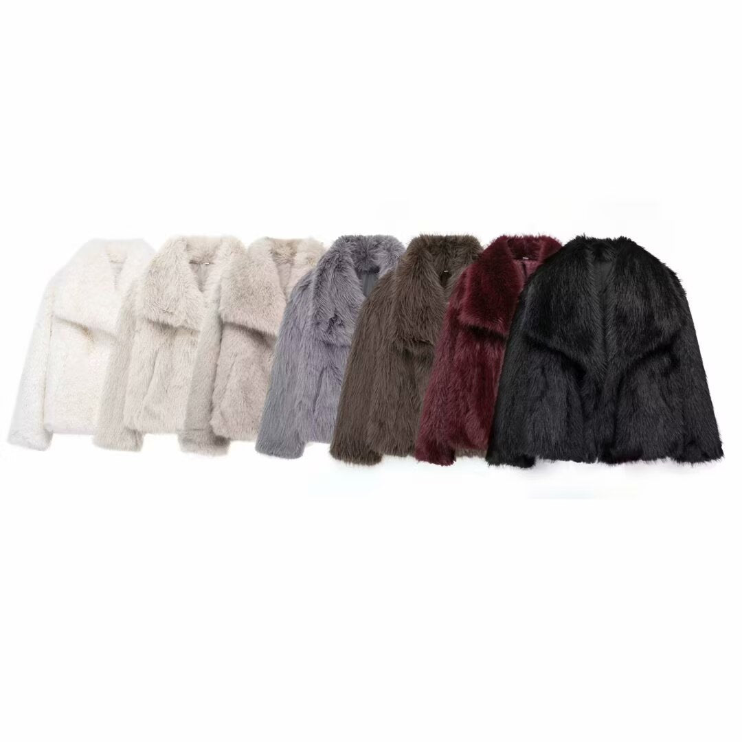 Women's Winter Fashionable Elegant Artificial Fur Coats