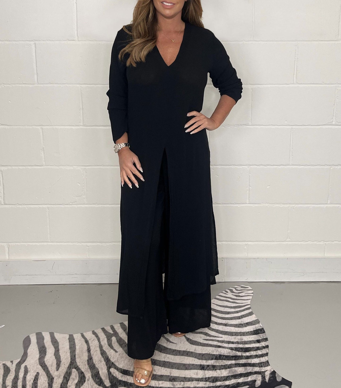 Pretty Popular Women's Split Long Trousers Fashion Casual Suit