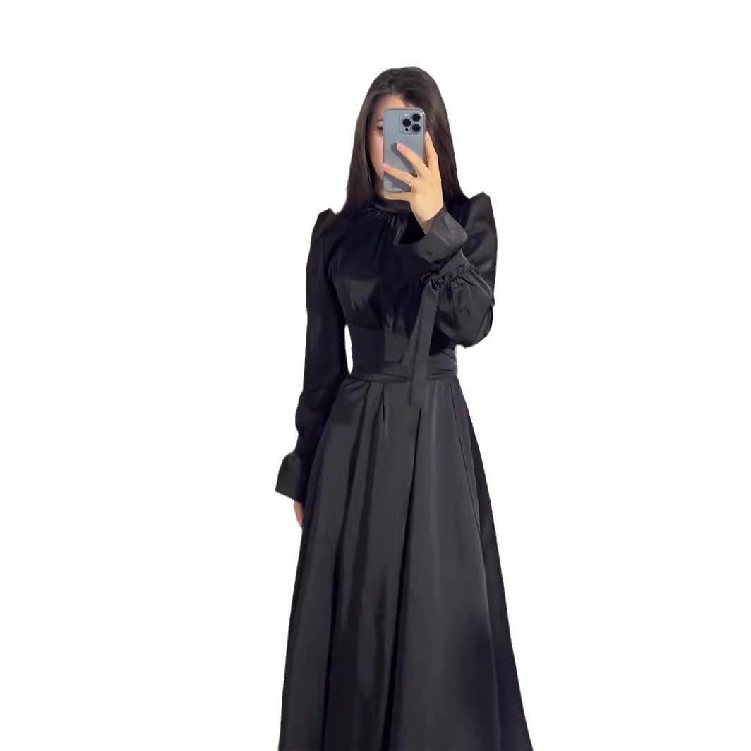 Women's Up Solid Color Long Sleeve Dress Dresses