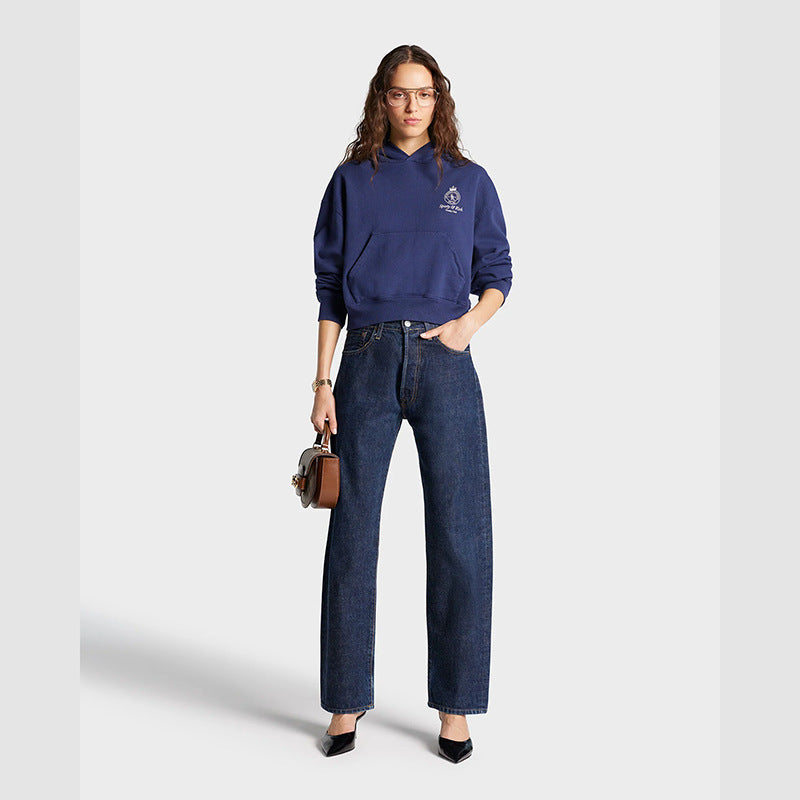 Women's American Niche Crown Letters Printed Fleece Sweaters