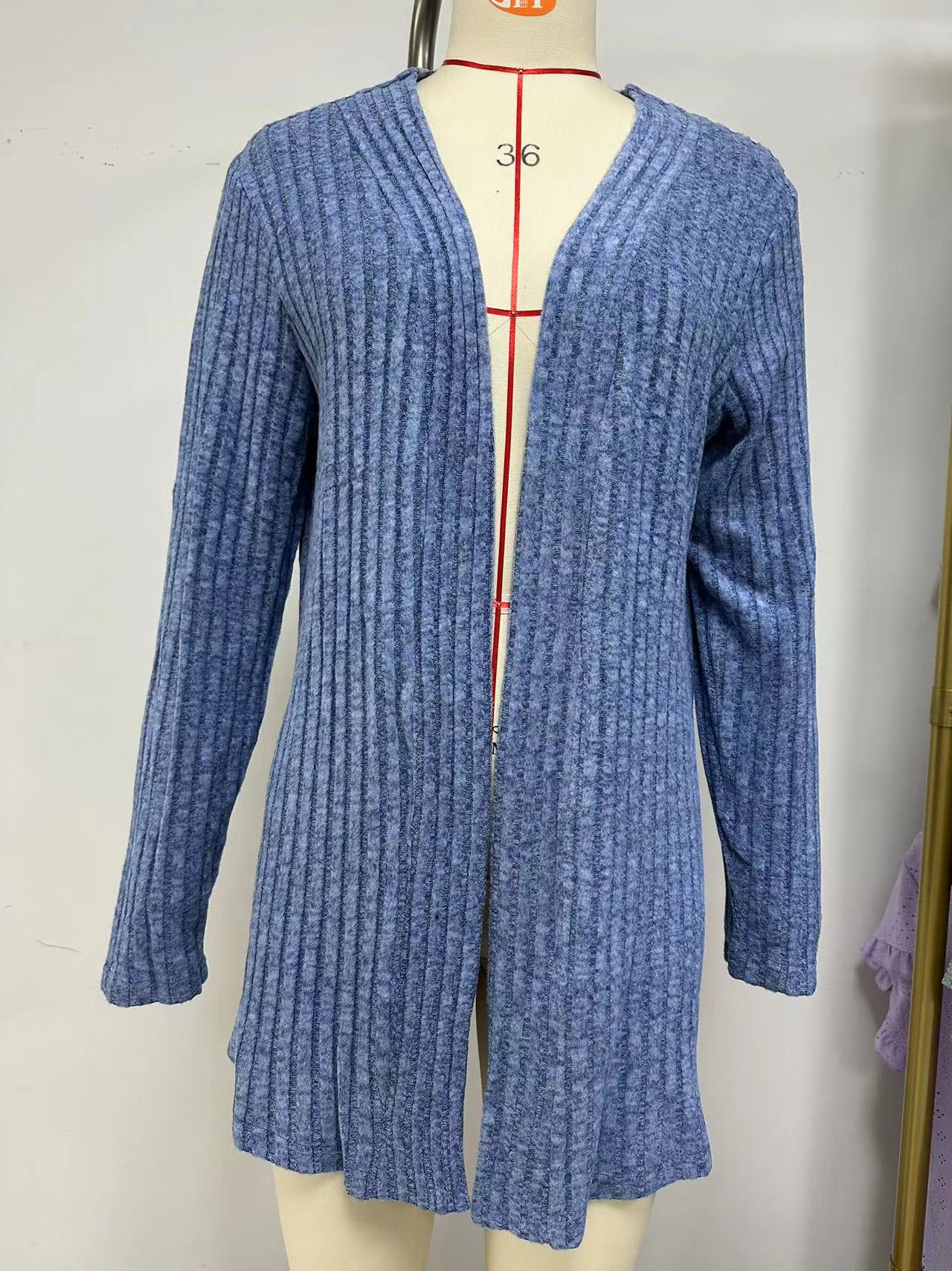 Long Sleeve Loose Sunken Stripe Sanding Women's Sweater