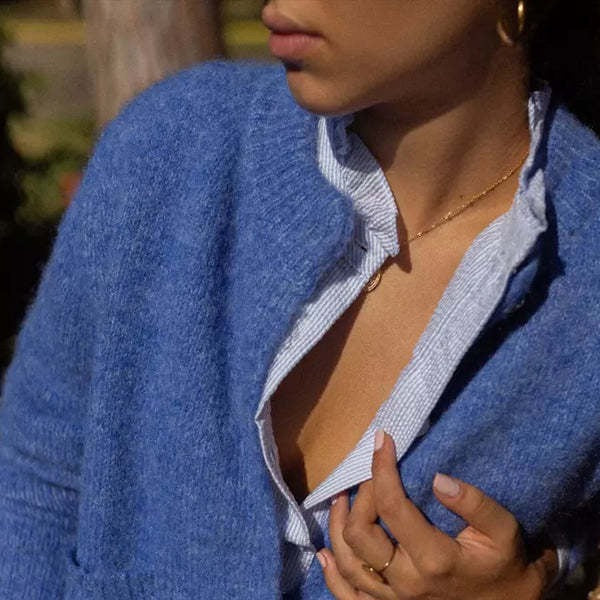 Women's Fit Round Neck Outerwear French Loose Sweaters