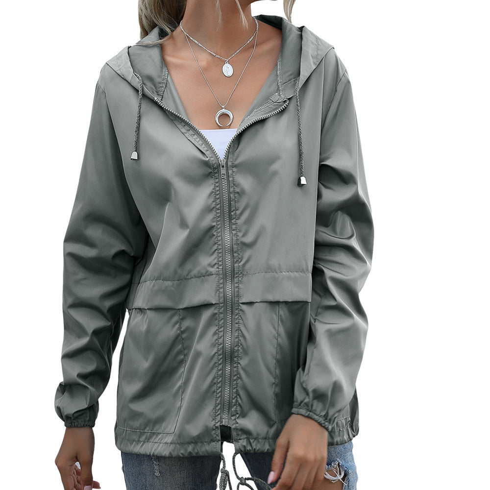 Women's Zip Hoodie Lightweight Outdoor Hiking Raincoat Knitwear
