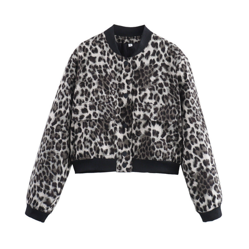Women's Color Stand Collar Large Pocket Jackets