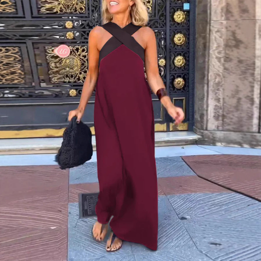 Women's Summer Long Cross Sexy Beauty Back Dresses