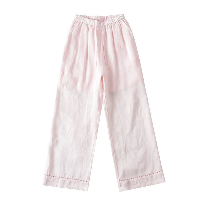 Slimming Linen Wide Leg Trousers Casual Pants