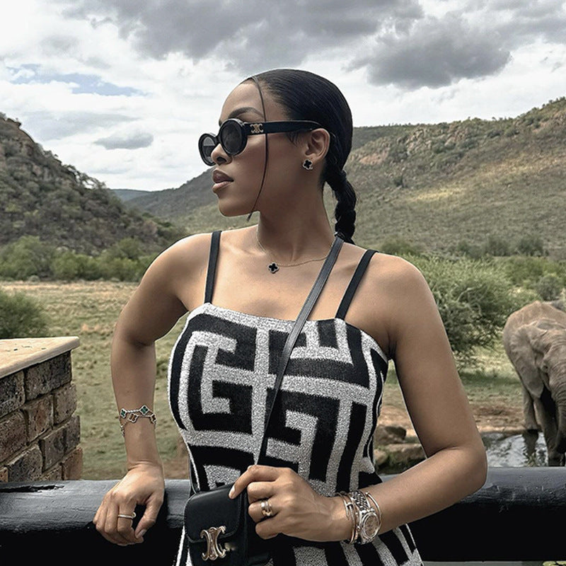 Sling Sier String Jacquard Sexy Tight Bandage Dresses