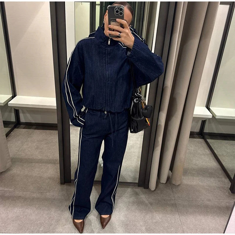 Women's Early Spring Fashion Casual Patchwork Striped Jackets