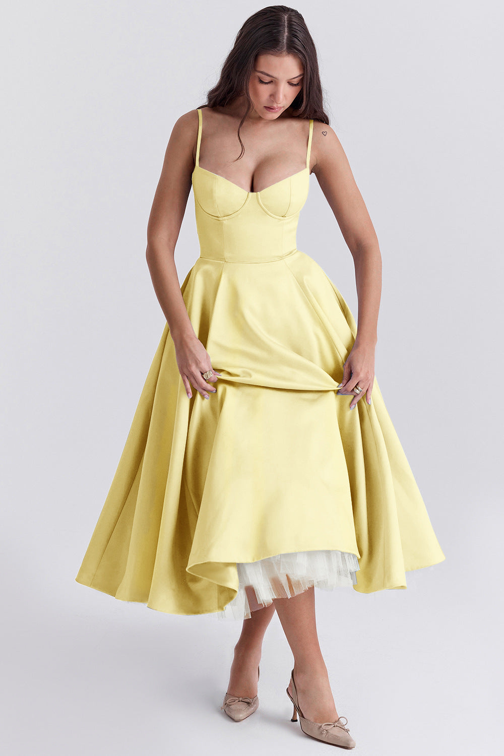 Women's Sexy Straps Tulle Large Swing Elegant Dresses