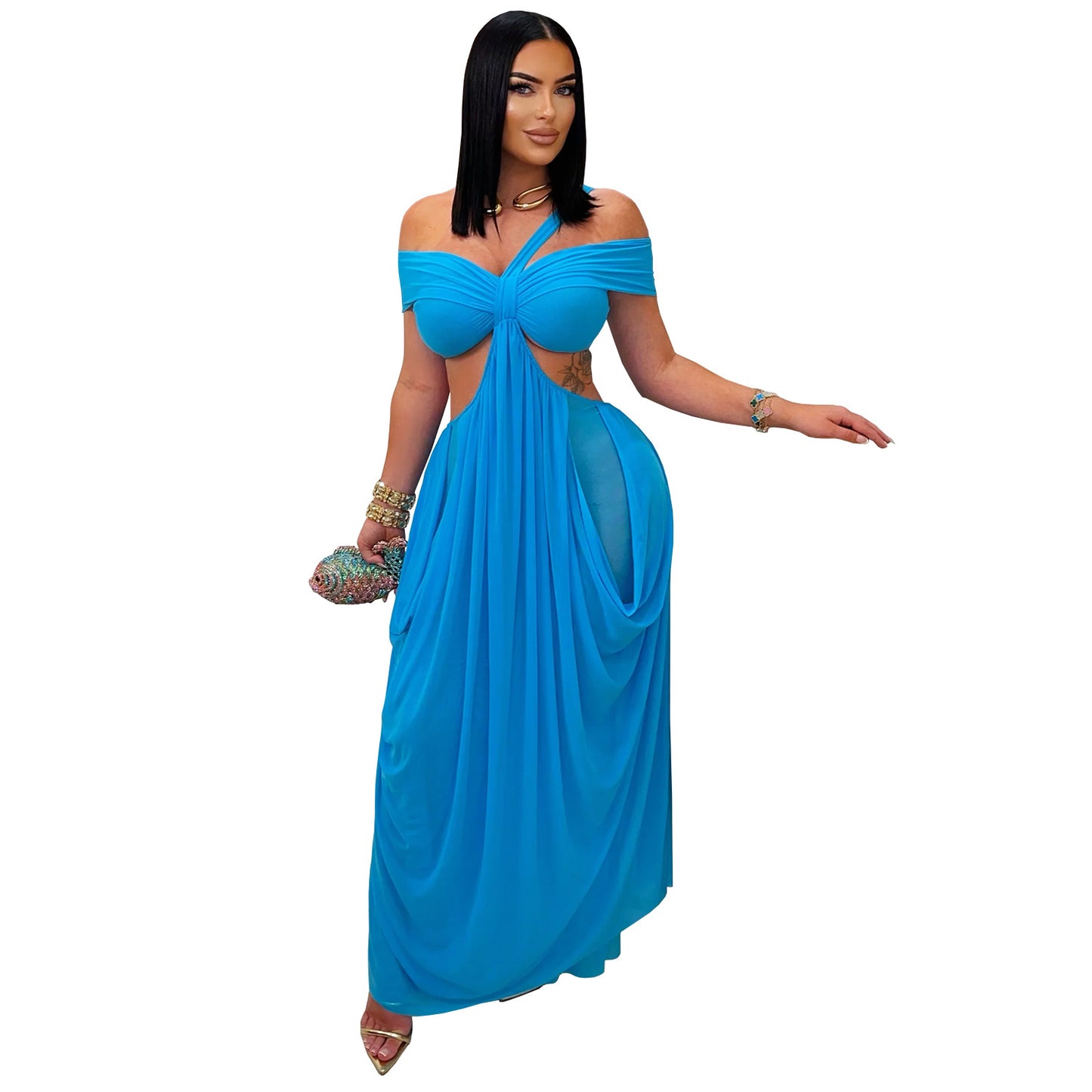 Women's Fashion Wear Sexy Bandeau Mesh Dress Dresses