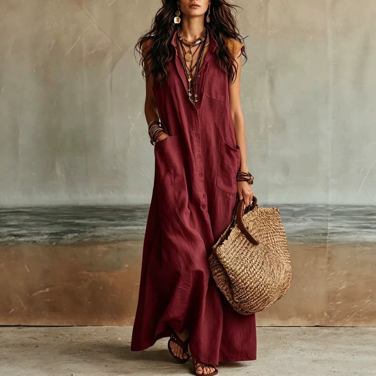 Summer Elegant Graceful Bohemian Vacation Loose Dress