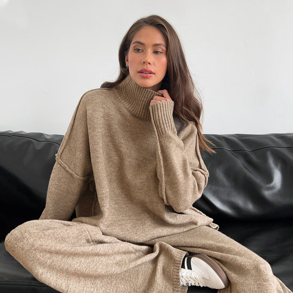 Women's Turtleneck Loose Casual Lazy Thickened Knitting Suits