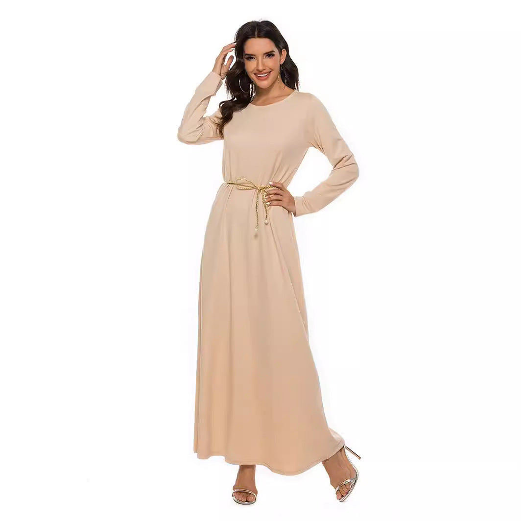 Sleeve Inner Wear Cotton Belt Sweet Dress