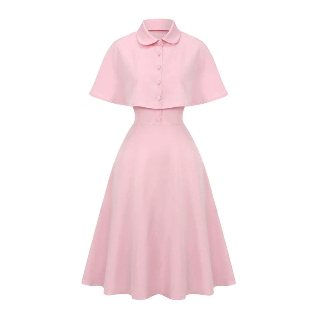Small Shawl Solid Color Retro Elegant Large Swing Smocking Suits