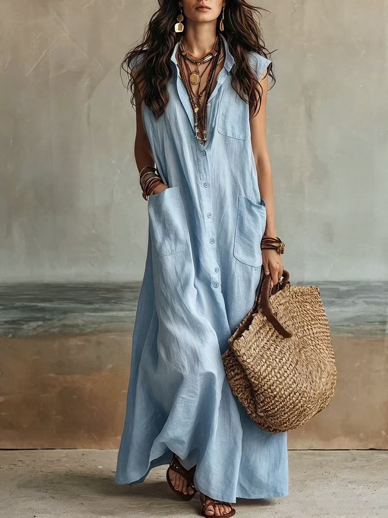 Summer Elegant Graceful Bohemian Vacation Loose Dress