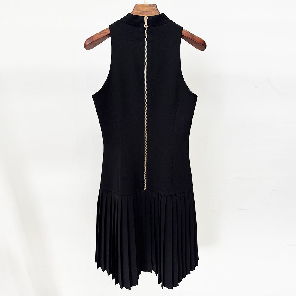 Popular Beautiful Slouchy Fashionable Pleated Sleeveless Dress