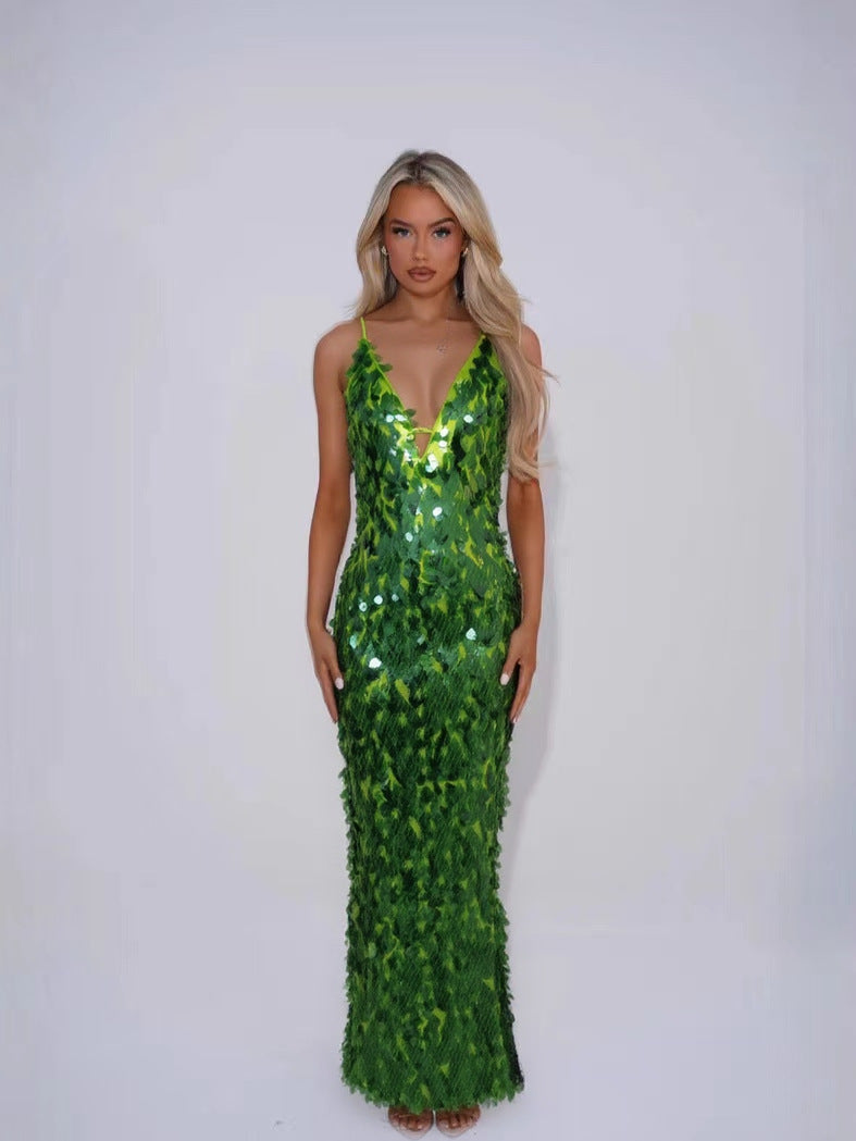 Sequins Sexy Dress Halter Party Ladies Dresses