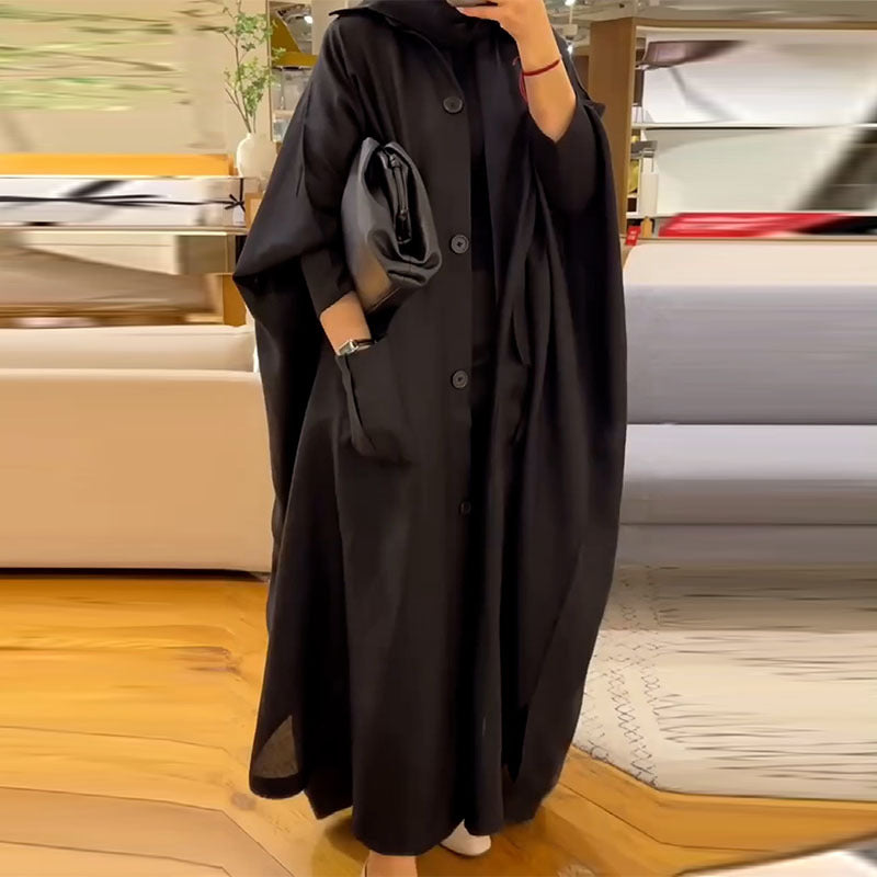 Women's Autumn Design Bat Loose Large Long Coats