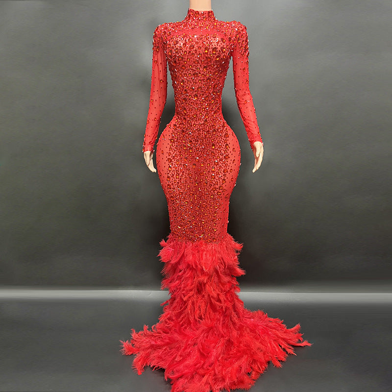 Sparking Diamonds Elegant Pink Fathers Dress Dresses