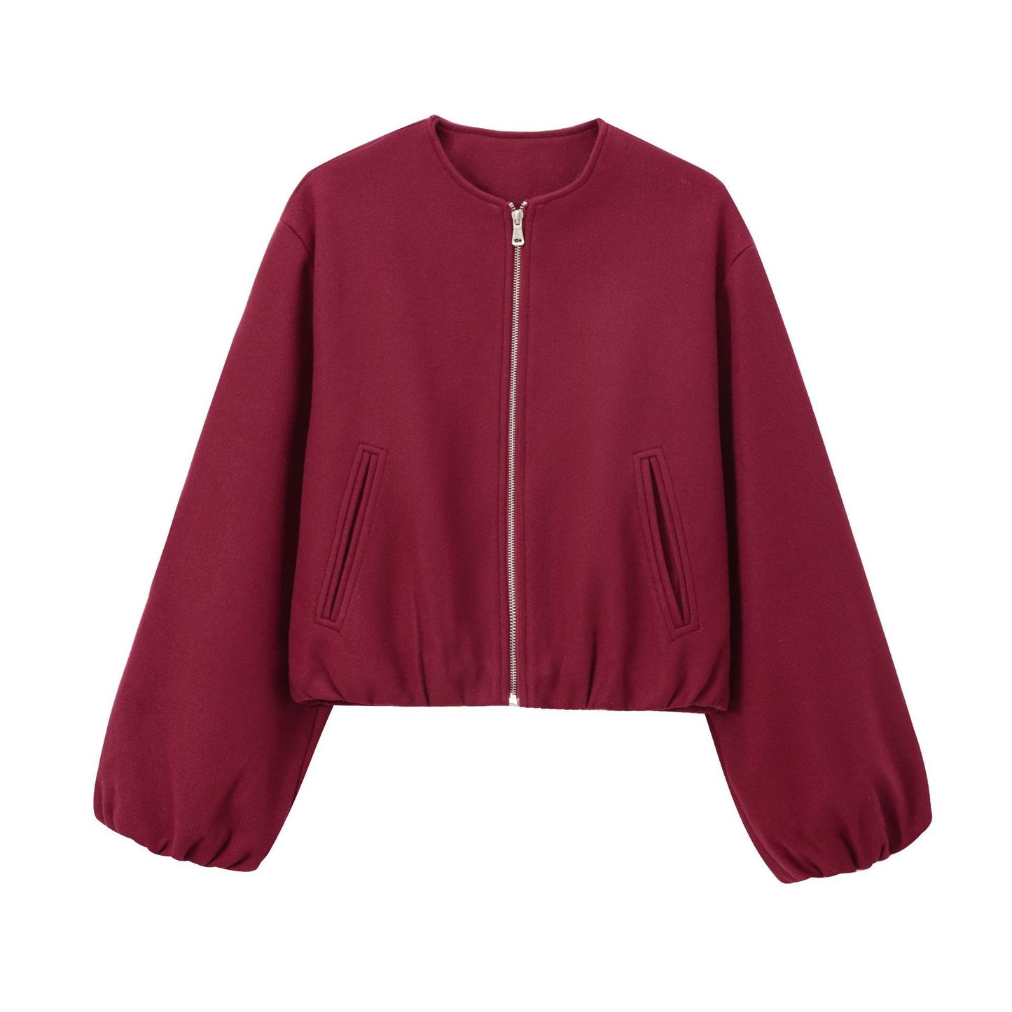 Women's Versatile Round Neck Soft Bomber Jackets