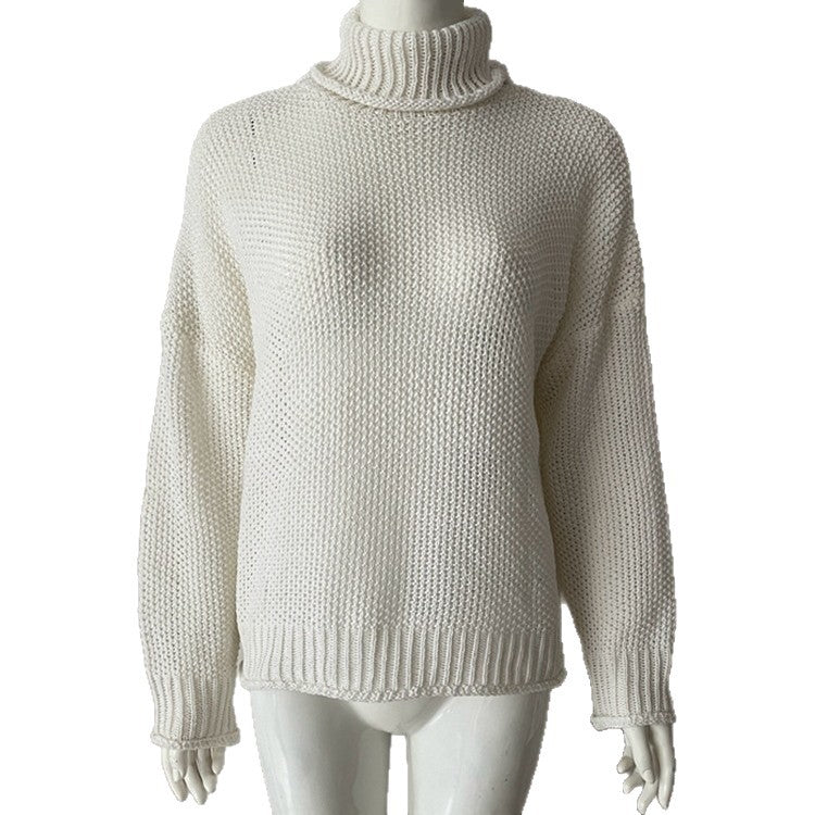 Women's Turtleneck Knitting Long Sleeve Hemming Women's Sweater