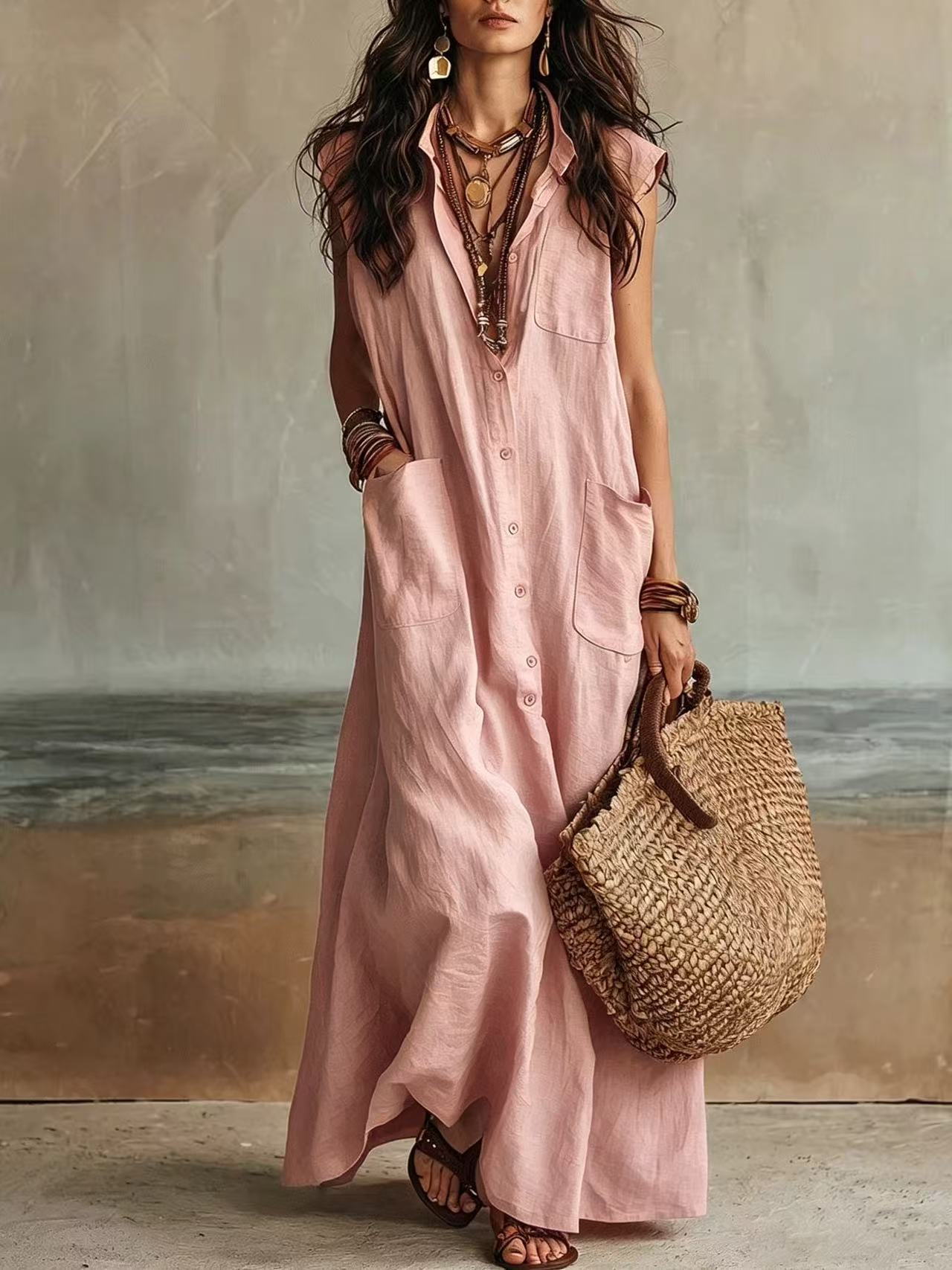 Summer Elegant Graceful Bohemian Vacation Loose Dress