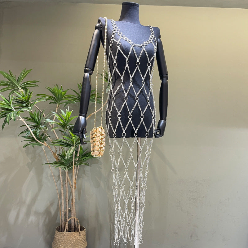 Fashion Chain Strap Body Chains Outer Wear Overclothes Handmade Nightclub Dress