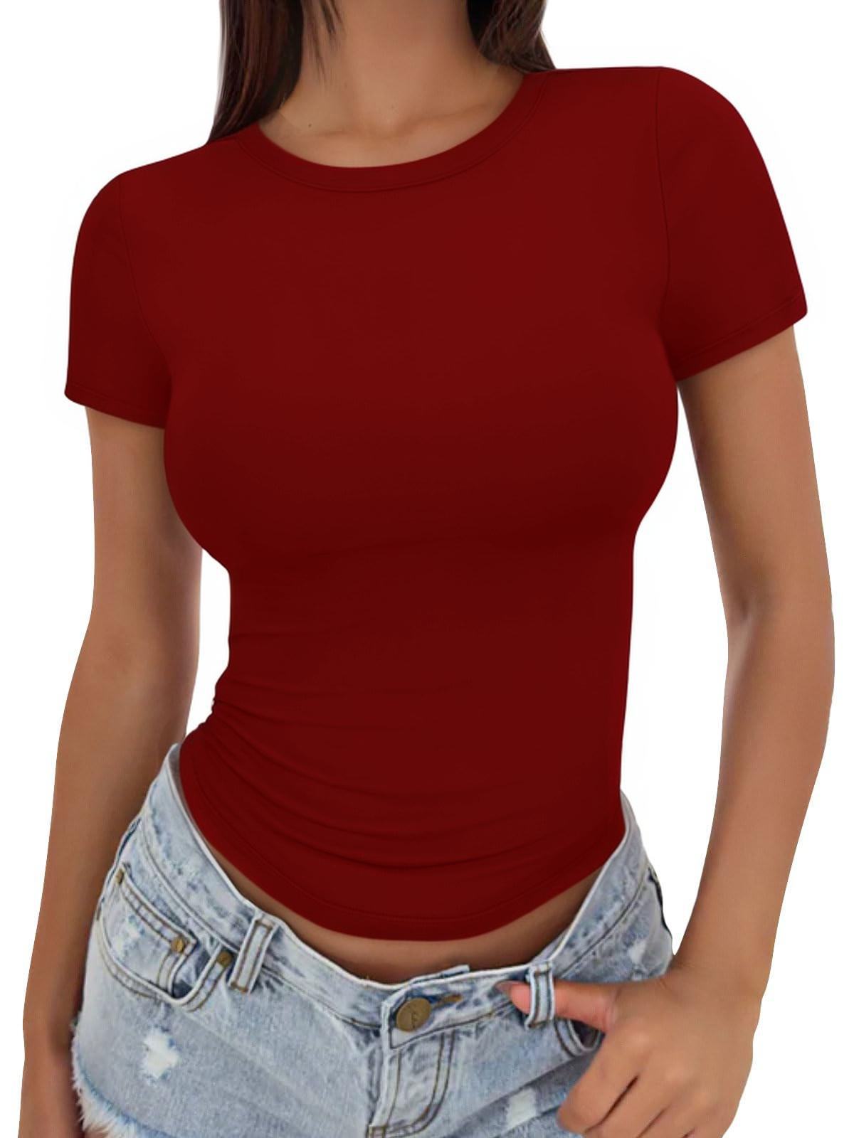 Women's Summer Basic T-shirt Slim Fit Skinny Blouses