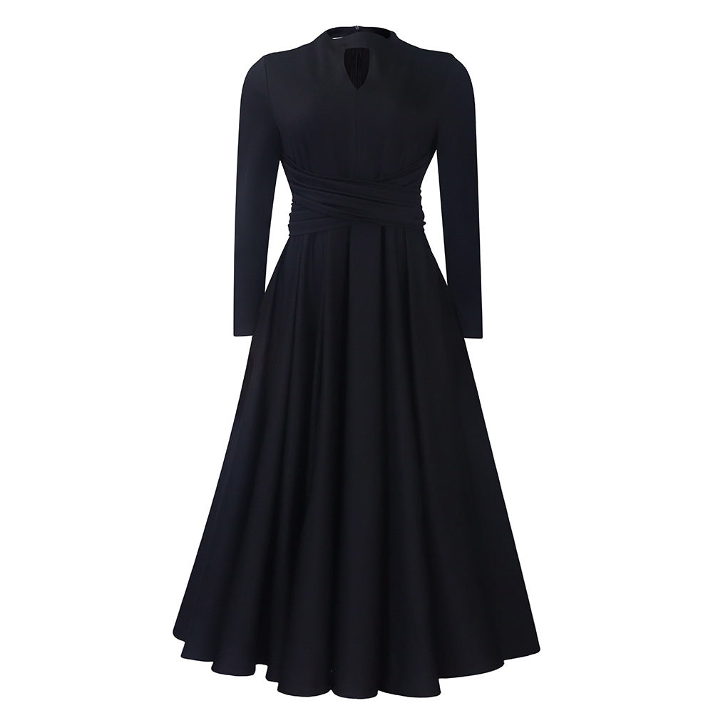 Women's Fashion Elegant Pleated African Large Swing Dress