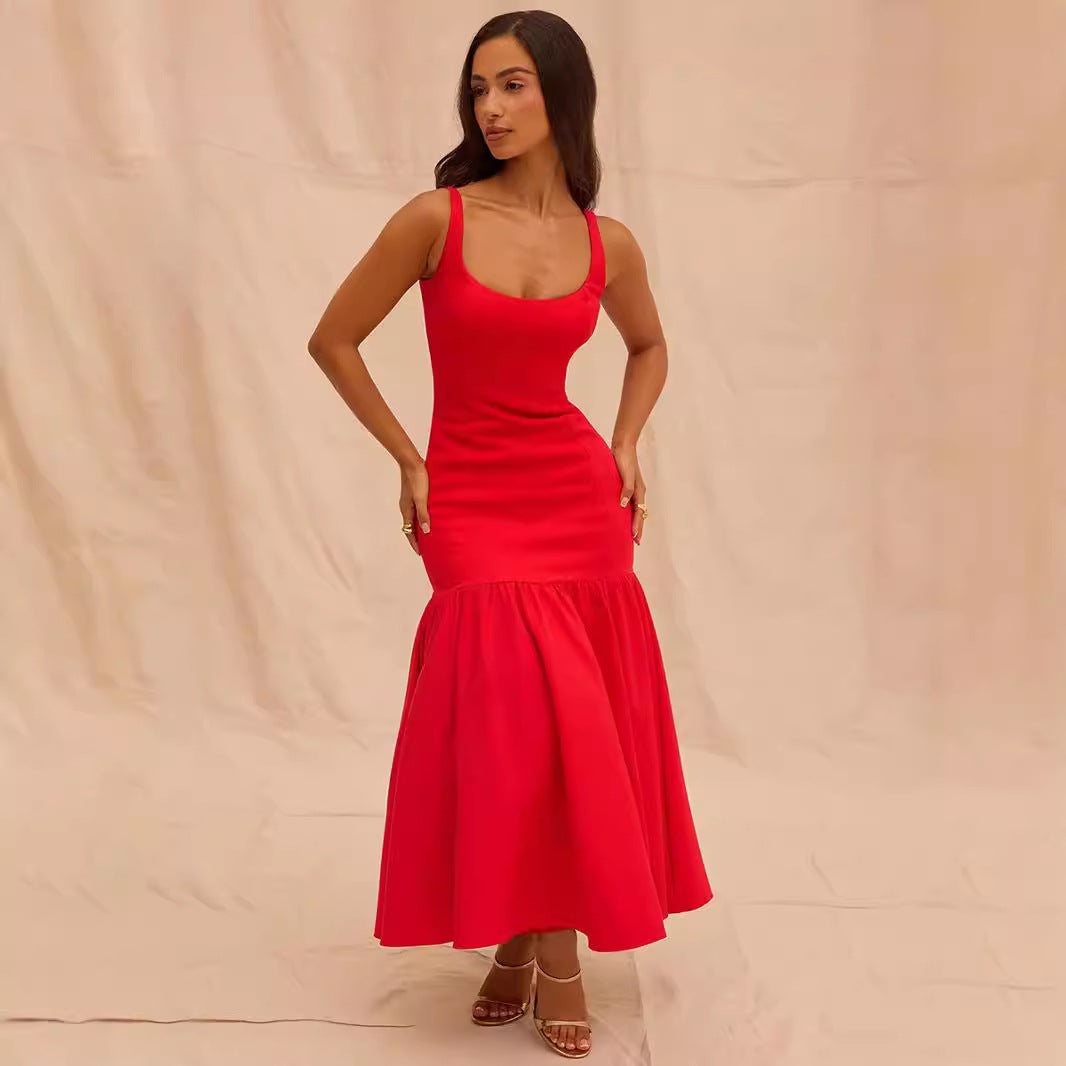 Women's Backless Loose Temperament French Popular Today Fashion Dresses