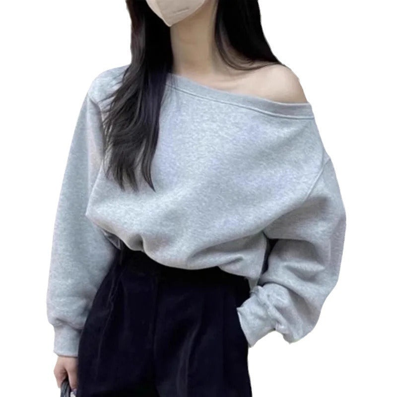 Women's Solid Color Hoodie Elegant Loose Casual Women's Sweater, Sweater