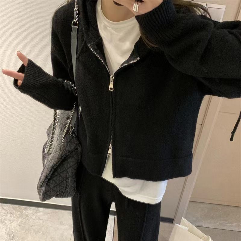 Women's Two-piece Casual Fashion Solid Color Knitted Suits