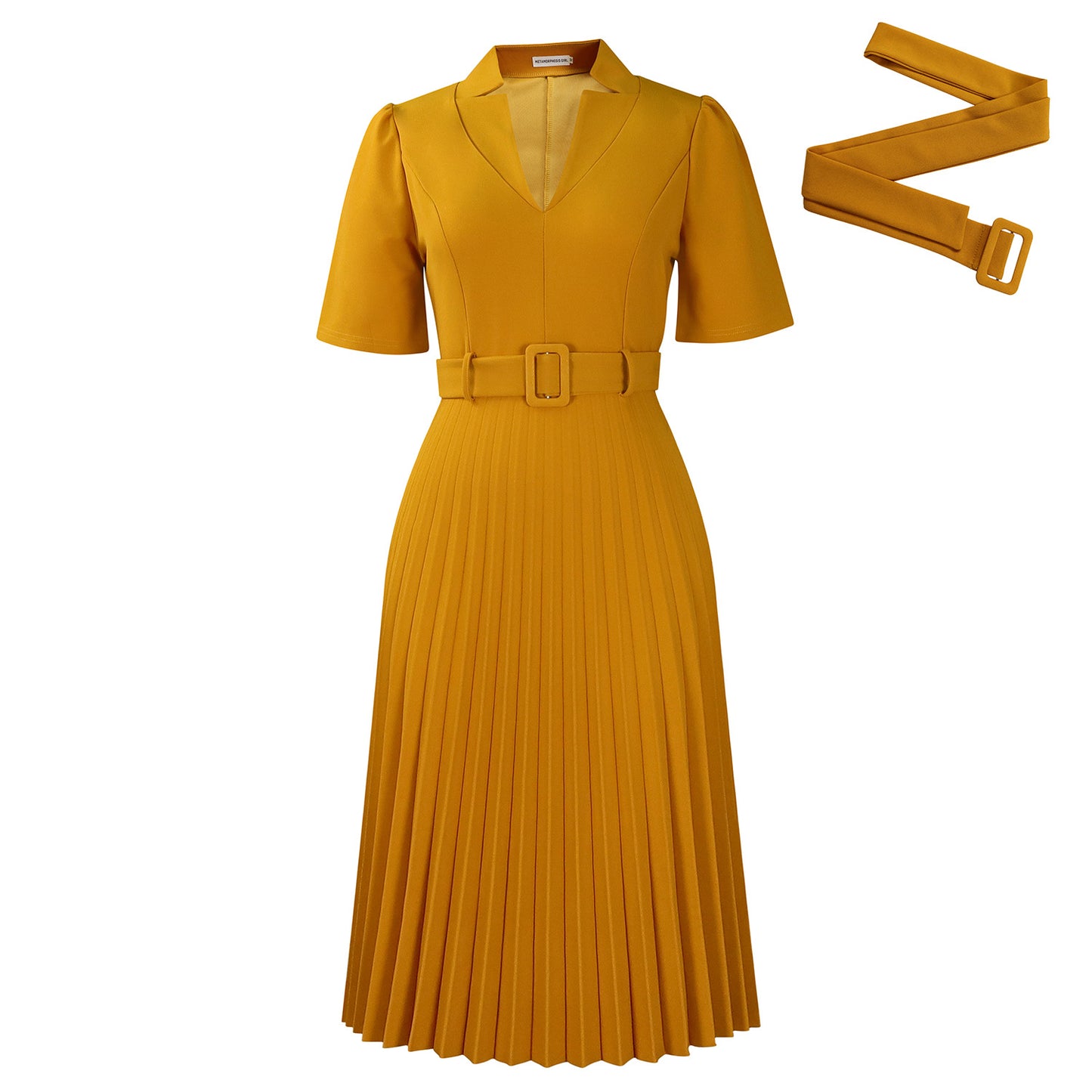 Women's Summer Sleeve Pleated High Waist Fashion Dress