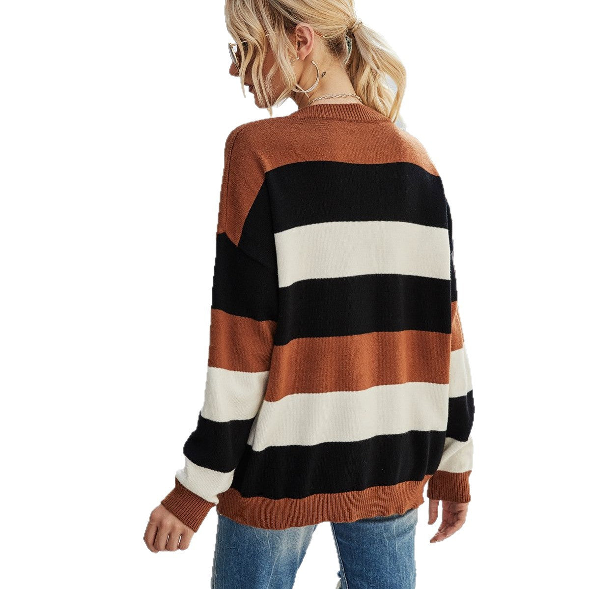 Graceful Women's Striped Bottoming Shirt For Sweater