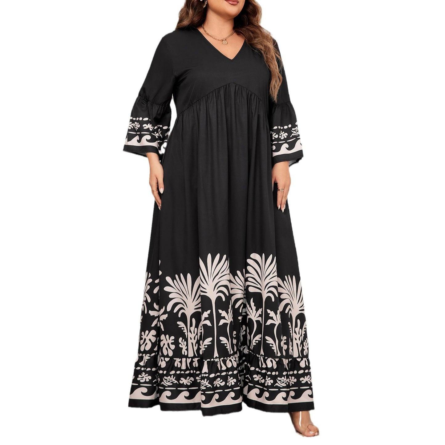 Women's Bell Sleeve Loose Dress Elegant Style Dresses
