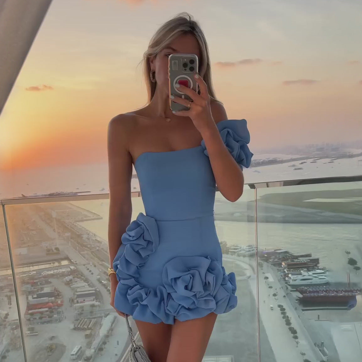 Dress Tight Irregular Ruffled Bud Waist Dresses