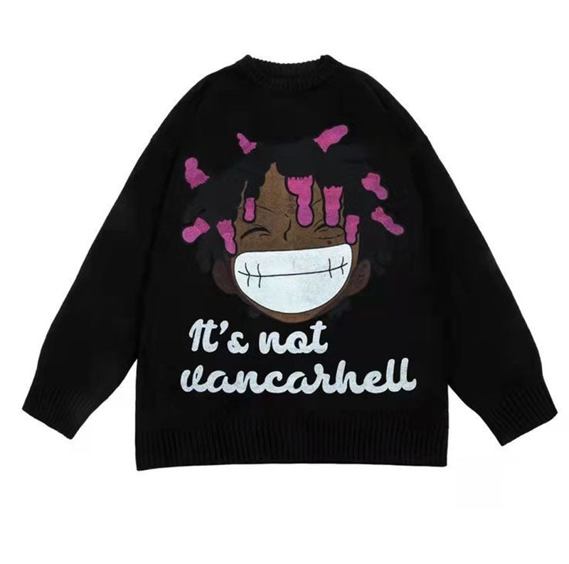 Fashion Round Neck Pullover Print Long Sweaters