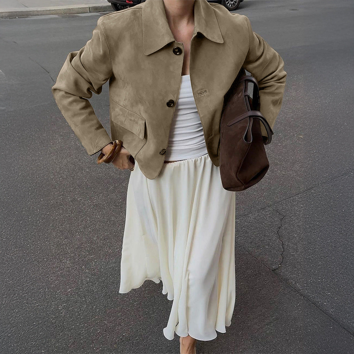 Women's Leisure Commute Button Solid Color Long-sleeved Coats