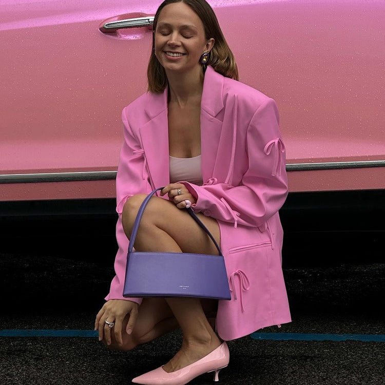 Advanced Design Sense Niche Bow Pink Blazers